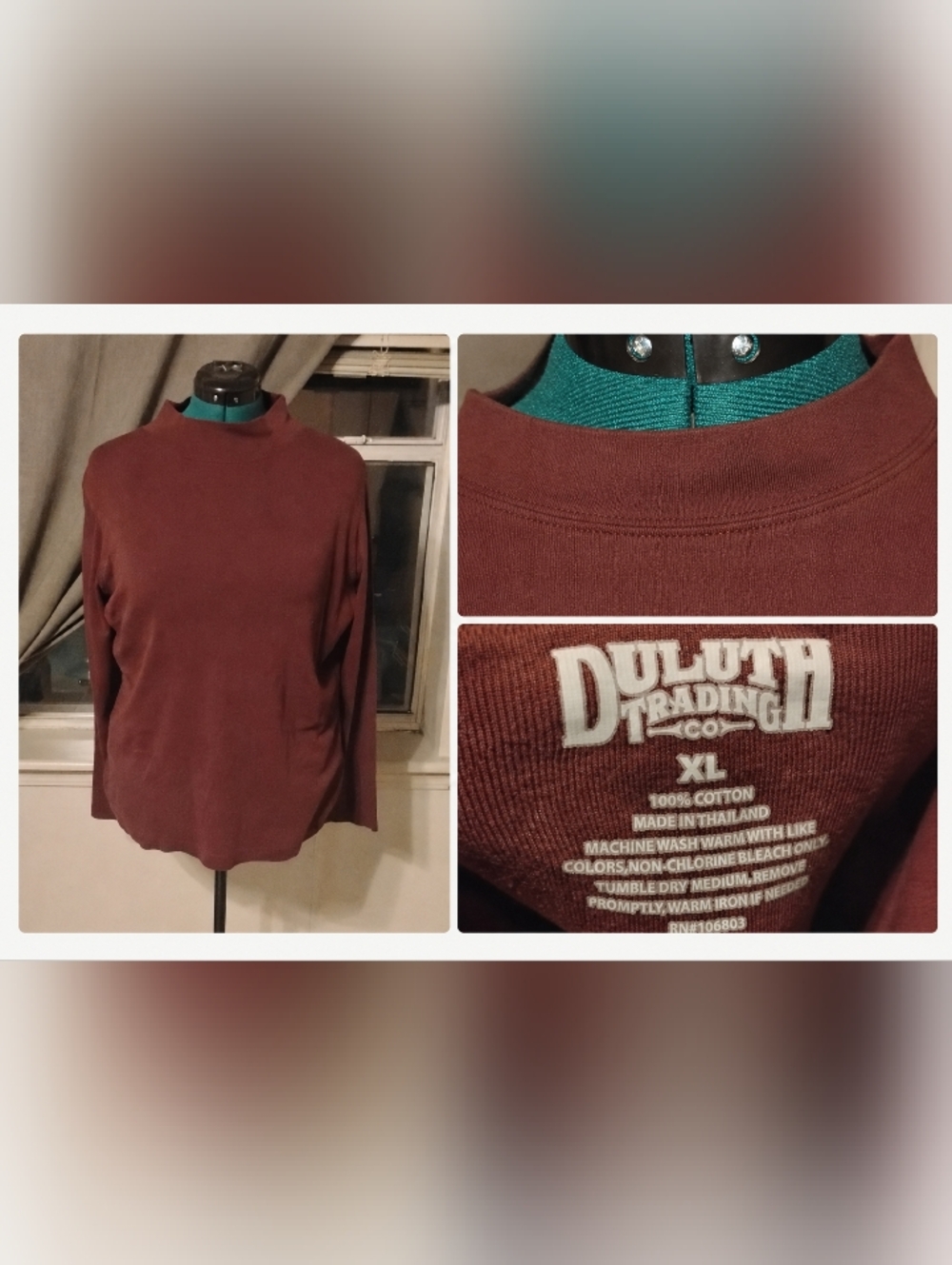 Duluth Trading Co  Crewneck Cotton Sweater in Burgundy -Size XL
